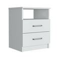 thumbnail image 2 of Xukmct Nightstand with 1 Open Shelf and 2 Drawers, Beside Table for Home, Living Room, White, 2 of 7