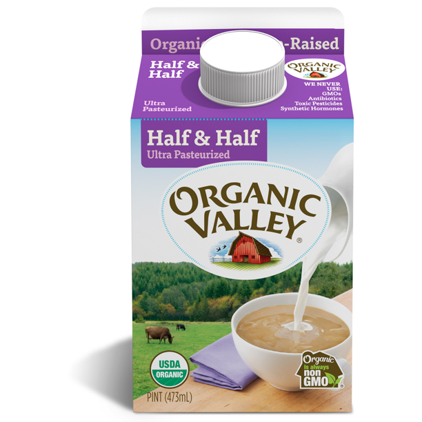 Organic Valley Ultra Pasteurized Organic Half And Half 16 Oz Pint Walmart Com Walmart Com