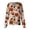 Light Brown, variant on Women's Scrub Jacket Long Sleeve Button Front Leaf Floral Print Breathable Relaxed Printed Casual with Fabric and Pockets Work Uniform Comfort,Orange(S)