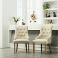 thumbnail image 2 of 2pcs Tan Button Solid Wood Wingback Terrace Chairs - Outdoor Comfort Of 2 Reading Peaceful, 2 of 6