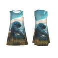 thumbnail image 7 of Logiee Astronaut Contemplating Planet Print Summer Dresses for Women,Beach Sleeveless Flowy Pocket Tshirt Tank Sundresses,Women's Sleeveless Dress, 7 of 7