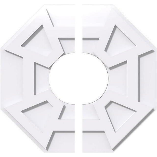 Ekena Millwork CMP20LG2-07000 20 Po OD x 7 Po ID Carré Logan Architectural Grade Médaillon de Plafond Contemporain PVC - 2 Pièces