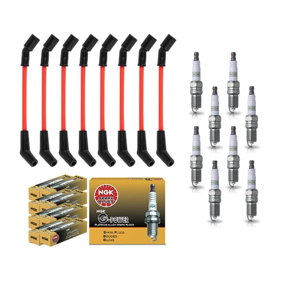 ISA 8 Wire Set and 8 Spark Plug for 1999-2007 Chevrolet Silverado GMC Sierra Cadillac Replacement for UF262 3186 178-8399 GN10119 IC413 U5183 410001 C-593 10457730