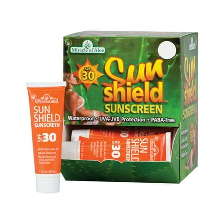Herbal Aloe Sunscreen - Miracle Of Aloe 48051 Sun Shield Sunscreen SPF 30, 1-oz. - Quantity 12