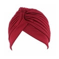 thumbnail image 3 of keepw Bandanas Femmes Turban Extensible Chapeau Musulman Chaîne Femme Turban de Chimiothérapie Bonnet Indien Noué Adulte Tête pour Femmes Rouge Vin, 3 of 6