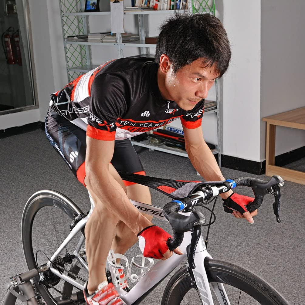 EG_ LX_ Bicycle Trainer Sweat Net Frame Guard Absorbs Black Red Mountain Bike Pr