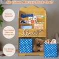 thumbnail image 2 of Kids Bookshelf With 2 Toy Storage Bins, Toddler Small Bookshelf with 3-Tier Display Stand, Modern Wood Bookcase with Handles for Kids Bedroom Nursery Classroom, Brown, 2 of 8