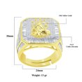 thumbnail image 4 of Mens 14K Gold Finish Virgo Maiden Zodiac Sign Astrology Horoscope Band Baguette & Round Cut Simulated Diamond Ring, 4 of 5