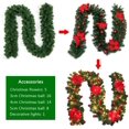 thumbnail image 4 of Guirlande de Noël avec Lumières Guirlande Artificielle avec des Fleurs Rouges Baies et Pommes de Pin Décor de Noël pour la Porte de Mur d'Escalier (Rouge (avec Lumière), 1 Pack), 4 of 5