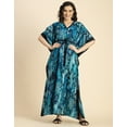 thumbnail image 3 of Moomaya Kimono Sleeves V Neck Rayon Kaftan - Women's Stylish Printed Kaftan, 3 of 9
