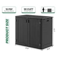 thumbnail image 4 of OROFULL 30 Cu.Ft Outdoor Storage Shed, Waterproof Resin Horizontal Cabinet with Lockable Doors for Patio, Backyard & Garden Tools, Black, 4 of 8