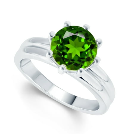 Sterling Silver Choice Of Gemstone Solitaire Anniversary Band