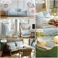 thumbnail image 5 of Outdoor Waterproof Throw Pillow Covers Set of 2 Sky Blue and White Stripes Decorative Pillowcases Lumbar Outdoor Pillows Cushion Case 20x12 Inch Sea Wave Patio Pillows for Couch Sofa Bed Garden, 5 of 7
