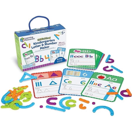 Learning Resources Skill Builders! Kindergarten Letter & Number Maker, Educational Indoor Games, Preschool Alphabet, Toddler, Brain Toys,Back to School, 60 Pieces, Age 6+