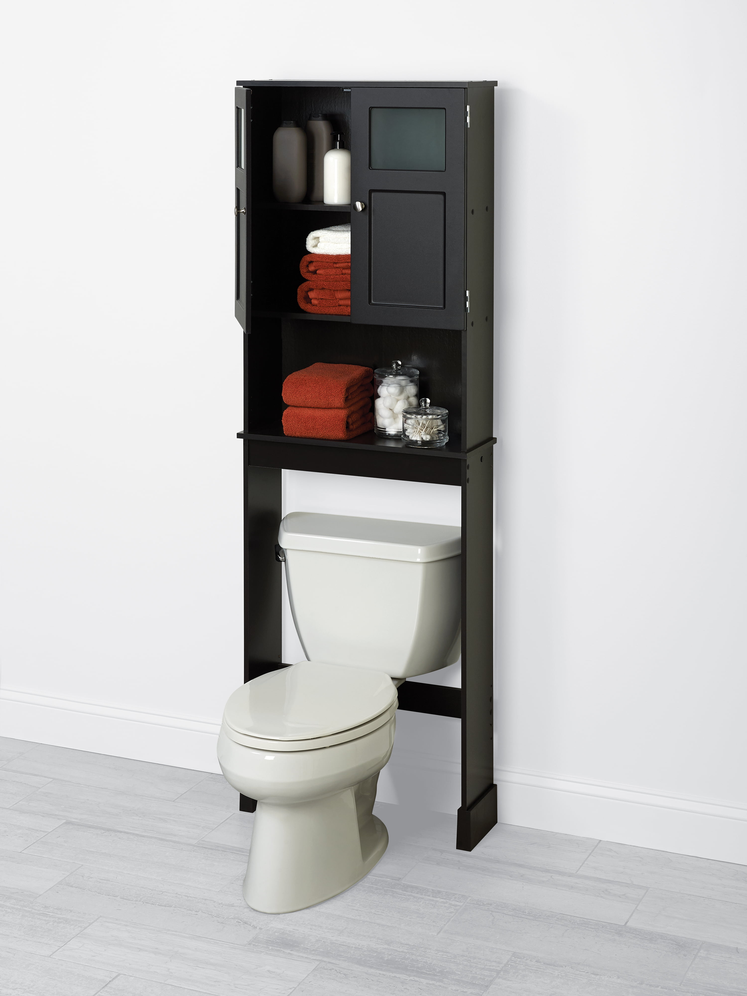 Zenna Home Over the Toilet Storage, Metal Bathroom Spacesaver with 3  Shelves, Cross-Style Storage Cabinet, Easy Assembly, Oil Rubbed Bronze