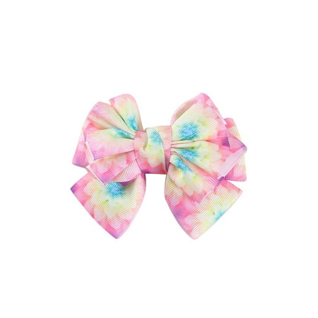 

Toddler Baby Girls Floral Prints Hair Clip Bowknot Hairpin Headwear