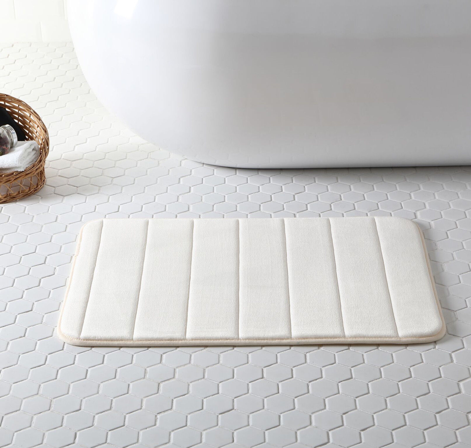 VCNY Home Ultra Plush Memory Foam NonSlip Bath Mat Beige