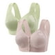 thumbnail image 1 of Puntoco Bralettes para mujer, estilo sin aros de acero, estampado, fruncido, botón central, ropa interior transpirable, sujetador de uso diario, 1 of 4