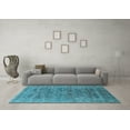 thumbnail image 3 of Ahgly Company Indoor Square Oriental Light Blue Industrial Area Rugs, 6' Square, 3 of 4