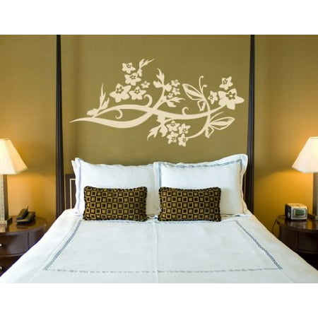 Wing Vine Wall Decal - Wall Sticker, Vinyl Wall Art, Home Decor, Wall Mural - 1708 - 16in x 8in,