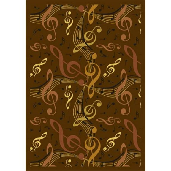 Virtuoso Brown 3 ft.10 in. x 5 ft.4 in.  WearOn Nylon Machine Tufted- Cut Pile Whimsy Rug