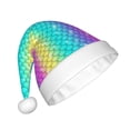 thumbnail image 2 of Salouo Rainbow Scales2 for Adult Christmas Hat Xmas Holiday Hat Santa Hat for Women & Men Festive Headwear Accessories Fit for Christmas/ New Year/Holiday/Party,1PC, 2 of 6