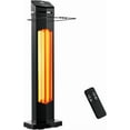 thumbnail image 1 of 1500W Electric Patio Heater, 36inch Infrared Heater with Remote, IPX5 Waterproof Infrared Tower Space Heater, 2 Heat Levels, 12H Timers, Tip-Over & Overheat Protection for Garage, Indoor, Home, 1 of 5