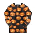 thumbnail image 7 of Kogui Halloween Pjs Kids 2-Piece Cute Ghost Pumpkin Print Soft Sleepwear Set Long Sleeve Kids Pjs Size 8-9 (Black,8-9 Years), 7 of 7