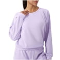 thumbnail image 3 of Craaazy Casual Womens Waffle Knit Sweatshirt Crew Neck Raglan Sleeve Loose Fit Top for Sports and Daily Wear Gifts, 3 of 6