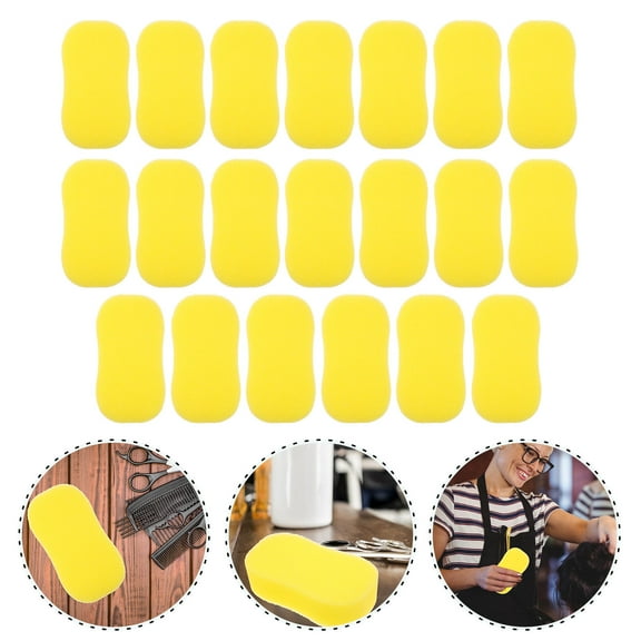 AURARMLET Yellow Hair Sponge Brush for Hair Salon Easy Use Comfortable Durable Lightweight Ideal for Hairdressing 20PCS