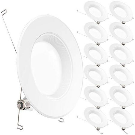 Sunco Lighting 12 Pack 5/6 Inch LED Recessed Downlight, Baffle Trim, Dimmable,