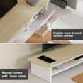 thumbnail image 4 of Dual Monitor Stand Riser With Drawers Wood & Acrylic Desktop Organizer for Computer Laptop Printer TV Screen Riser, 4 of 7