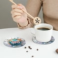 thumbnail image 6 of Kll Round Shape Drink Coasters Set Of 4,Pu Leather Absorbent Coasters Set Decorative Coffee Cup Coasters Housewarming Gift For Home Decor-Travel Around The World, 6 of 9