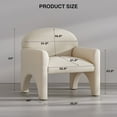 thumbnail image 3 of BELLEZE Modern Accent Chair with Rubber Wood Legs, Comfortable Upholstered Armchair with Arched Design for Living Room, Bedroom, or Office - Oslo (Beige), 3 of 7