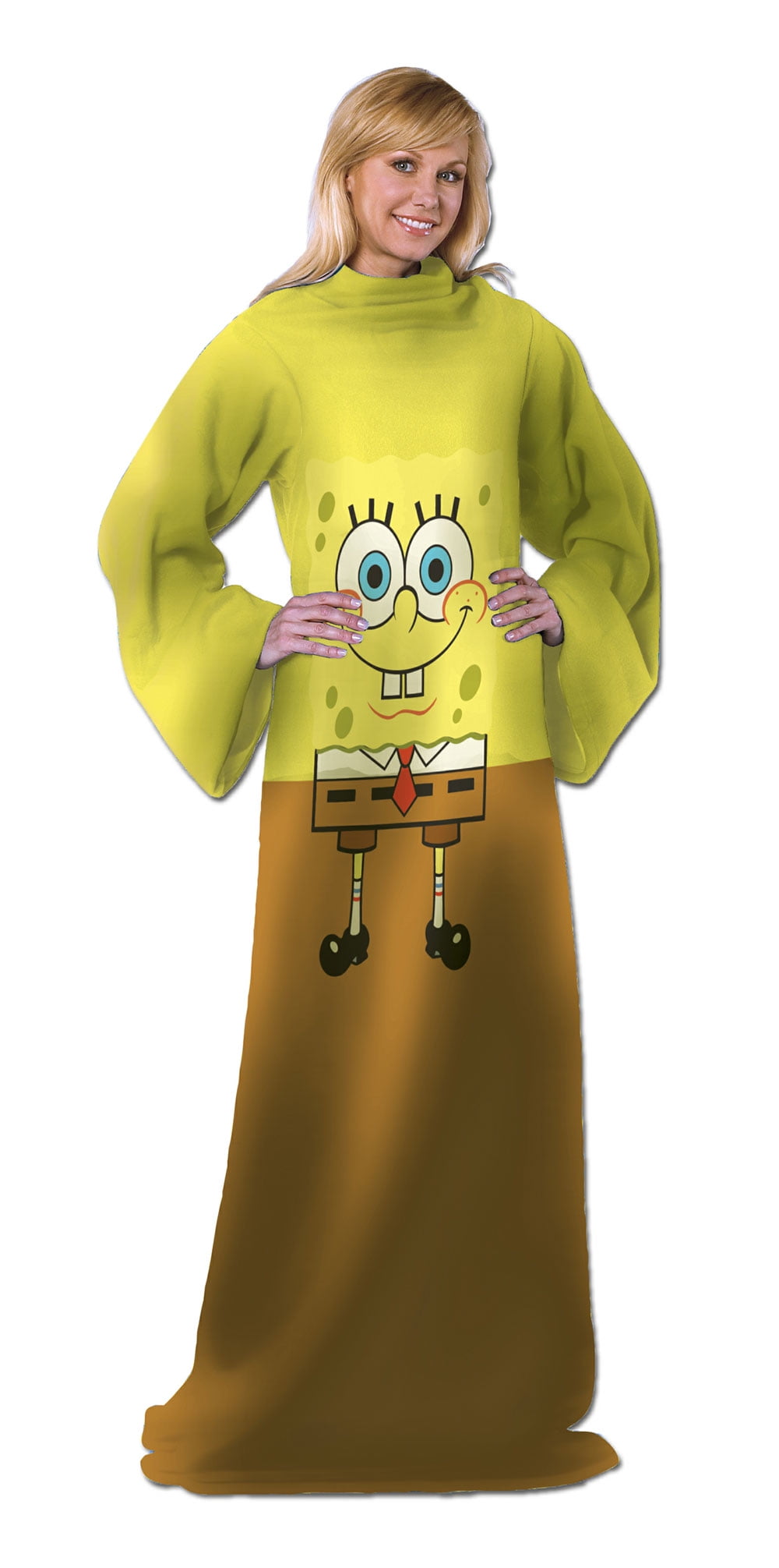 Spongebob Squarepants Comfy Throw Fleece Blanket Sleeves Walmart Com Walmart Com
