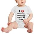 thumbnail image 2 of I Heart Portuguese Podengo Pequeno Dog Funny Baby Bodysuits (White, 18-24 Months), 2 of 5