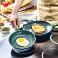 thumbnail image 5 of Thyme & Table 12-Piece Ceramic Non-Stick Granite Collection, Non-Toxic Cookware Set, Pots and Pans Set - Hunter Green, 5 of 25