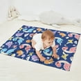 thumbnail image 2 of DarkBlue Cartoon Dinosaurs Rainbow Volcanoes Pattern Blanket,Comfortable Soft Flannel Throw Blanket,All Season,Warm Lightweight Blankets for Sofa Bed Couch Living Room Chair,30"x40", 2 of 4