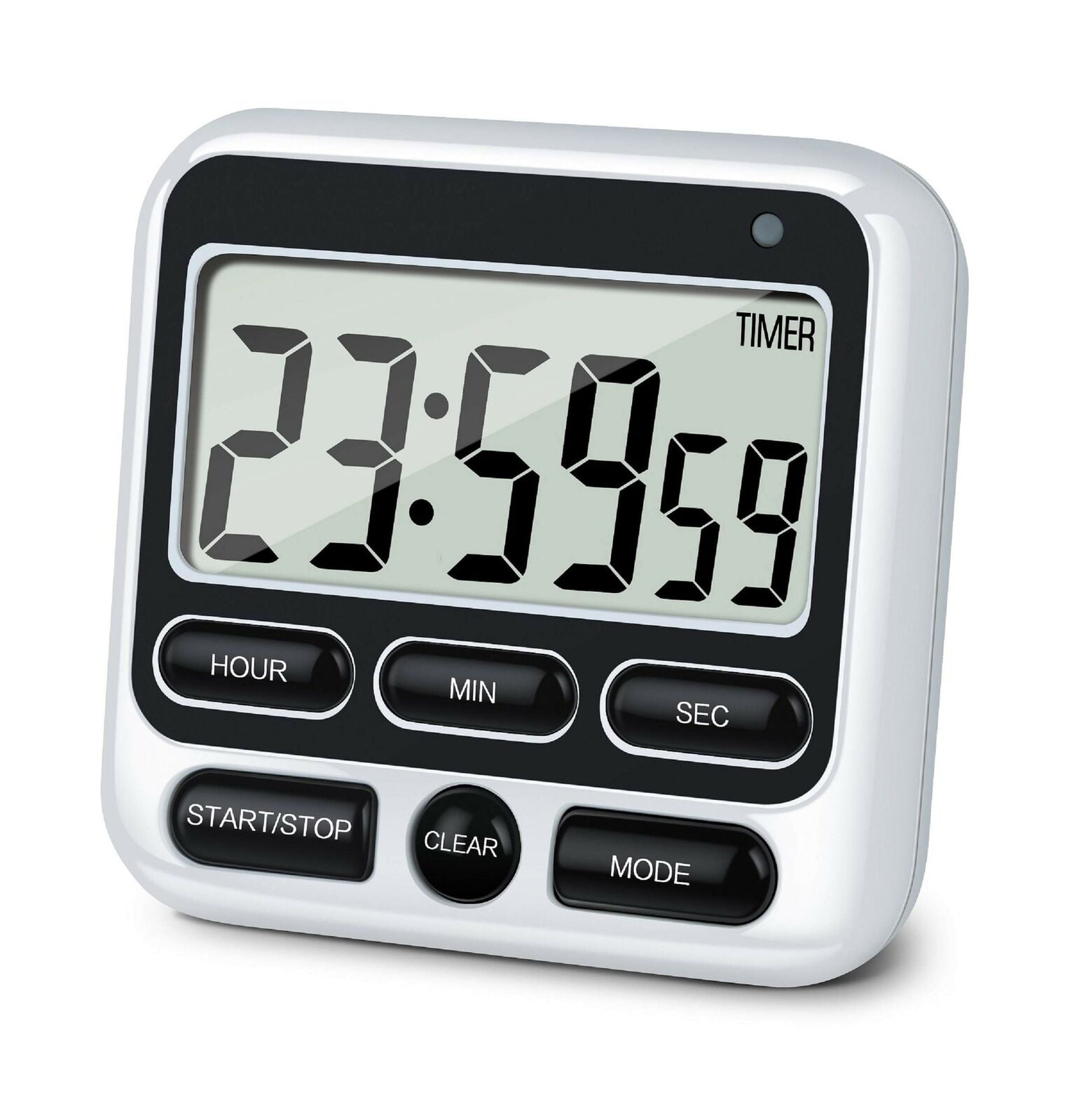 opvise No Battery Required Timer Loud Sound Plastic Wide Usage 60 Minutes  Cooking Timer Kitchen Supplies White