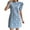 Blue, variant on Women's Short Sleeve Dress Round Neck Textured Puff Sleeve Jacquard Knee Length Dresses White S