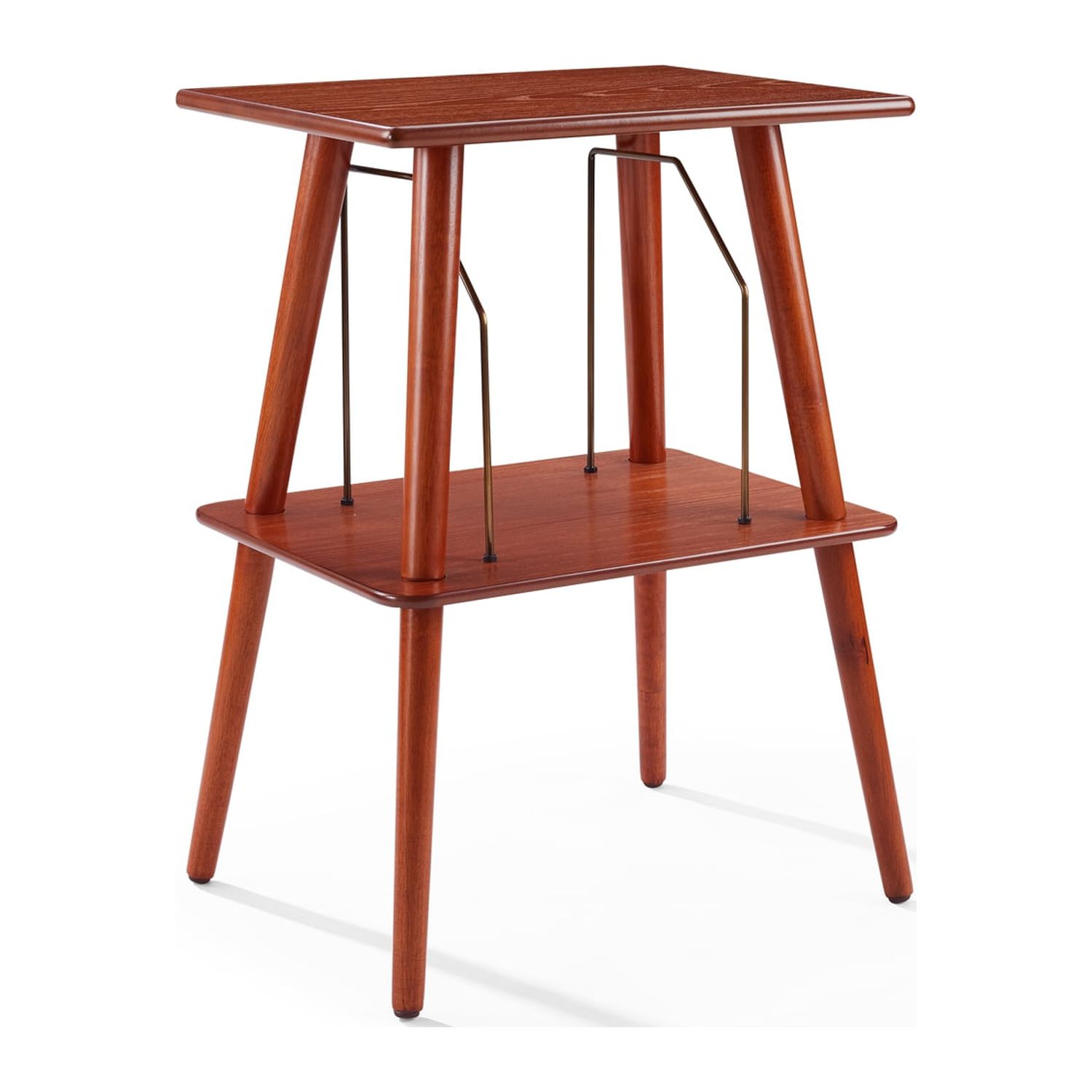 Crosley Furniture Manchester Mid-Century Wood Metal Turntable Stand in Paprika - image 2 of 5