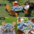 thumbnail image 4 of Navy Blue Tulip Round Tablecloth for 36-44 Inch Tables,Fitted Table Cover with Elastic Edge,Chic Elegant Flowers Botanical Sage Green Waterproof Outdoor Table Cloth Protector for Patio Garden Dinner, 4 of 9