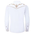 thumbnail image 5 of CONZONE Mens Western Cowboy Shirts Long Sleeve Buttons Down Shirts for Men Trendy Graphic Lapel Soft Lightweight Tops, 5 of 5