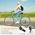 thumbnail image 5 of Lilypelle Adults Beach Cruiser Bicycle, 24" 26" Wheel 7 Speed Bike Fits Rider: 4'11"-6'2", Step Through Bikes for Commuting, Unisex, 5 of 14
