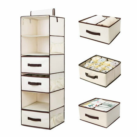 Storageworks Foldable Hanging Closet Organizer With Drawer 6