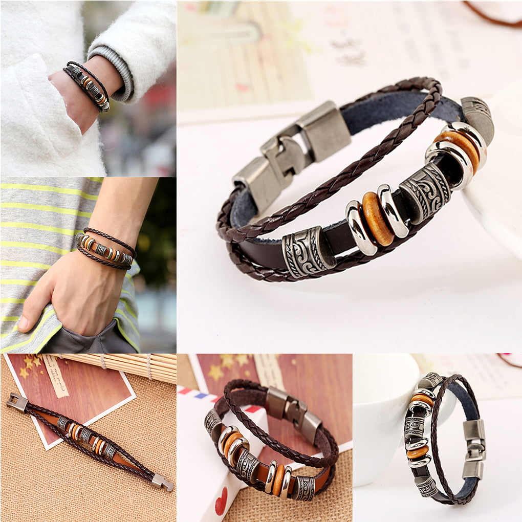 Real Leather Braided Bracelets Unisex 3 colors