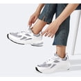 thumbnail image 6 of LUCKY STEP Chunky Fashion Mesh Sneakers Casual Running Walking Shoes,White,Womens, 6 of 10