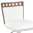 thumbnail image 2 of Armen Living Brooke Adjustable Faux Leather Bar Stool in White, 2 of 3