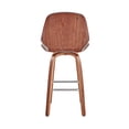 thumbnail image 6 of Arabela 26" Gray Faux Leather and Walnut Wood Swivel Bar Stool, 6 of 10