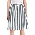 thumbnail image 1 of Falda Midi Allegra K a rayas con botones Gris S, 1 of 6